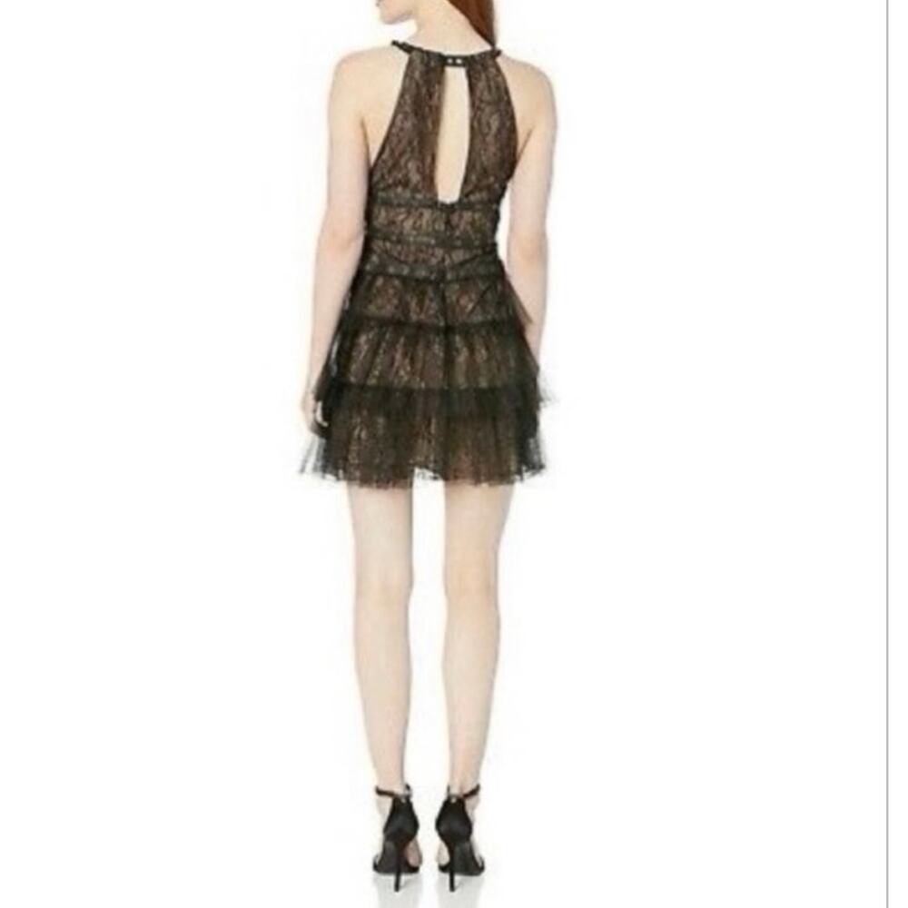 BCBGMAXAZRIA Black Lace & Tulle Grommet Dress | Size 6 - Picture 5 of 10